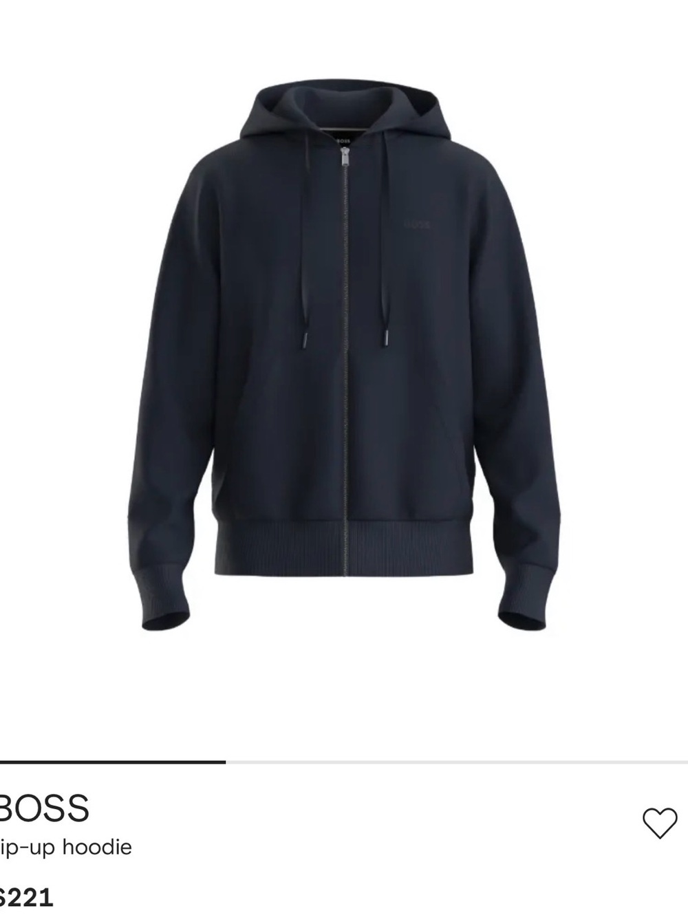 Boss Men's Navy Full-Zip Logo Sweater
